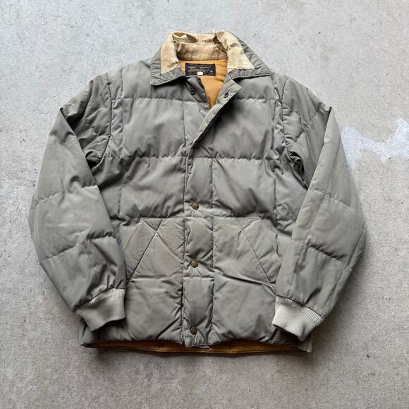 Men's Vintage 80's Eddie Bauer Goose Down Puffer Snap Field Jacket Sz Medium VTG - Picture 1 of 10